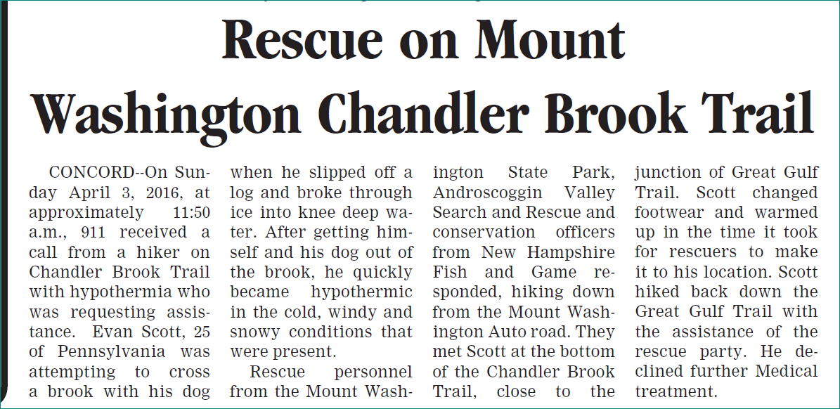 Chandler Brook Rescue